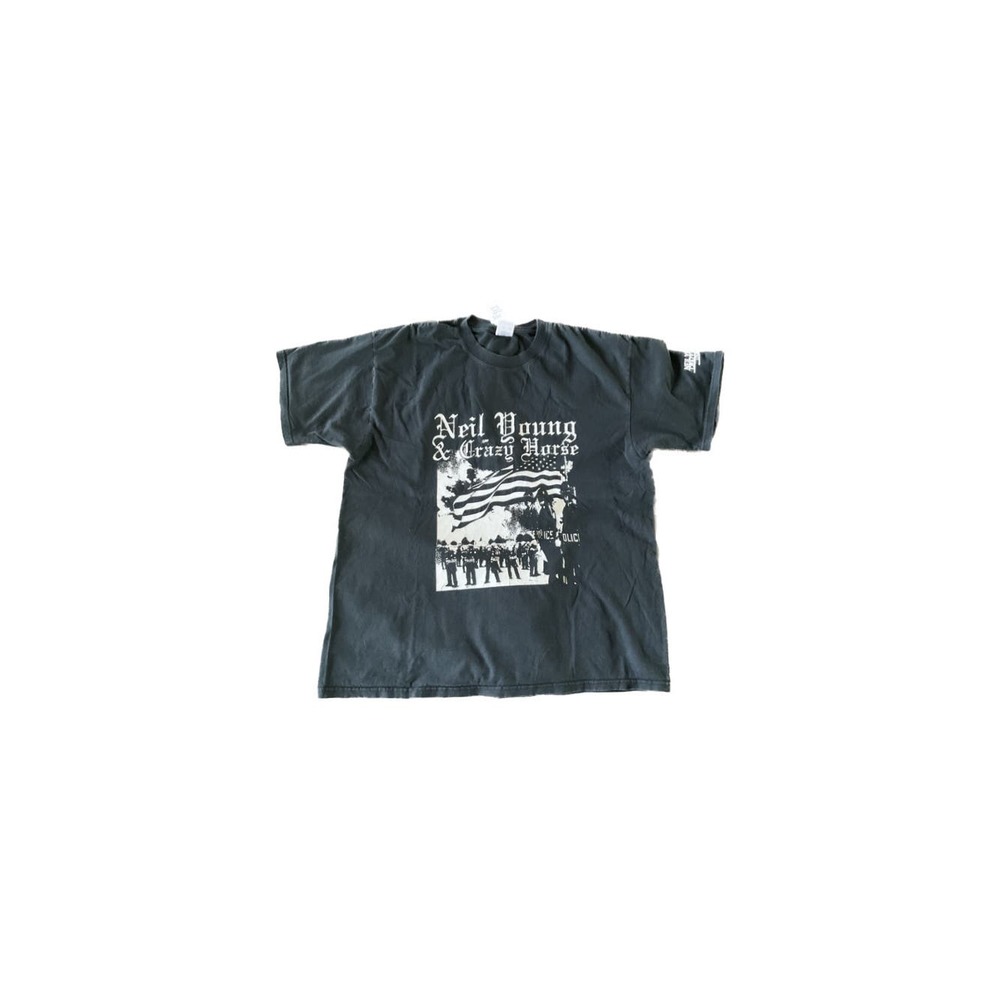 Vintage Neil Young & Crazy Horse Freedom Riot Police Tour T Shirt
